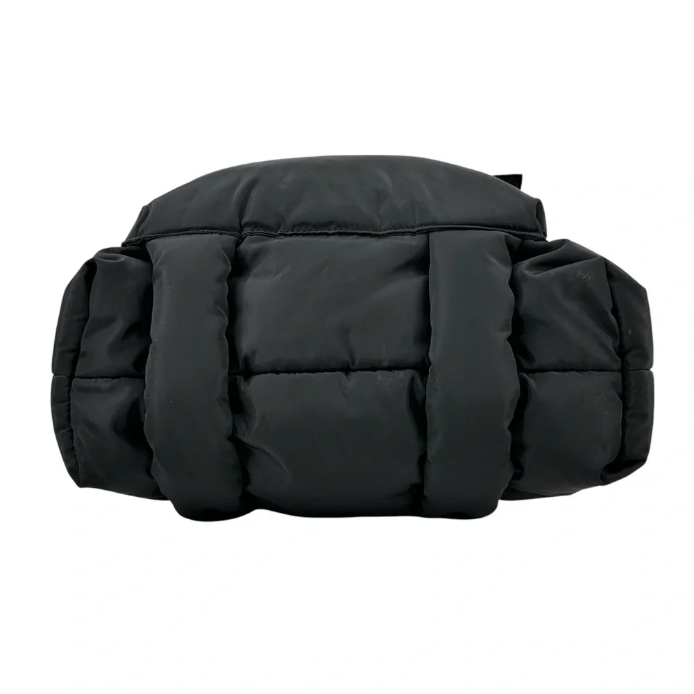 DAGNE DOVER Jemi Cargo Puff Tote - Black Nylon Puffer Tote Bag Laptop Bag